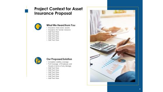 Asset Insurance Proposal Ppt PowerPoint Presentation Complete Deck With Slides