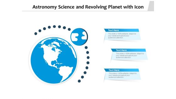Astronomy Science And Revolving Planet With Icon Ppt PowerPoint Presentation Gallery Background Images PDF