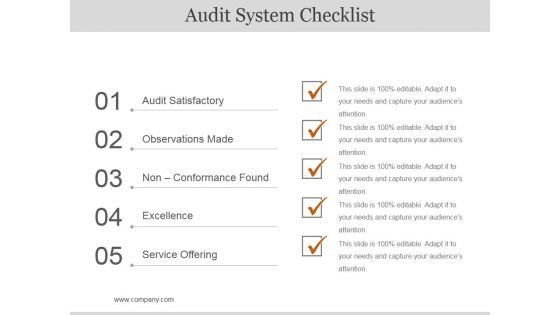 Audit System Checklist Ppt PowerPoint Presentation Background Image