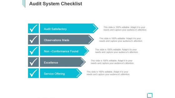 Audit System Checklist Ppt PowerPoint Presentation Graphics