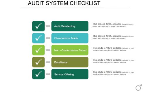 Audit System Checklist Ppt PowerPoint Presentation Infographics Show