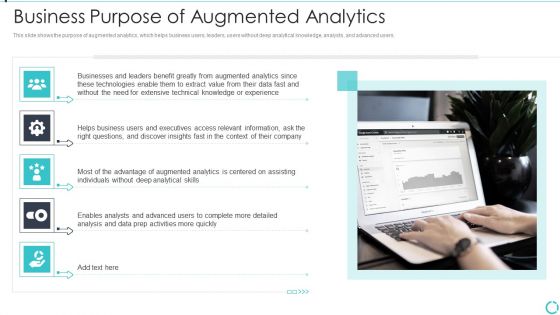 Augmented Analytics Implementation IT Business Purpose Of Augmented Analytics Inspiration PDF