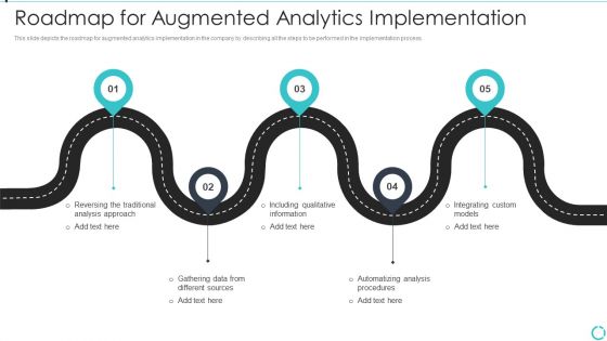 Augmented Analytics Implementation IT Roadmap For Augmented Analytics Implementation Ideas PDF