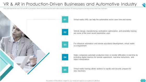 Augmented And Virtual Reality Technologies VR And AR In Production Driven Businesses Formats PDF