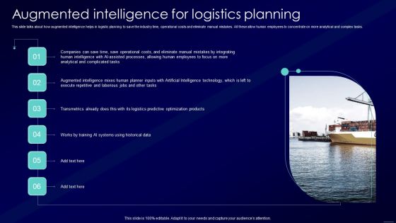 Augmented Intelligence Tools And Applications IT Augmented Intelligence For Logistics Planning Ideas PDF