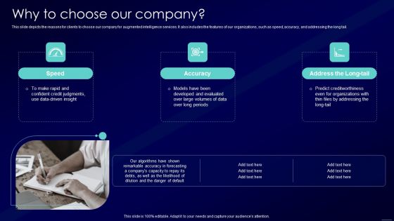 Augmented Intelligence Tools And Applications IT Why To Choose Our Company Topics PDF