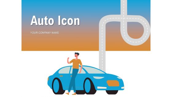 Auto Icon Representing Damaged Car Passing Ppt PowerPoint Presentation Complete Deck