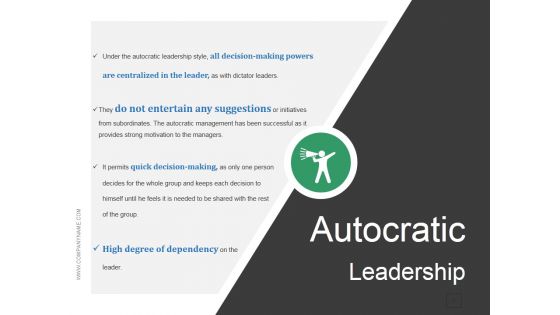 Autocratic Leadership Ppt PowerPoint Presentation Inspiration