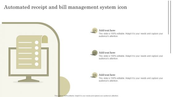 Automated Receipt And Bill Management System Icon Mockup PDF