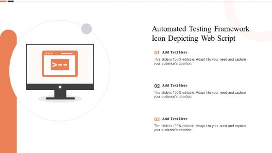 Automated Testing Framework Icon Depicting Web Script Ppt Ideas Rules PDF