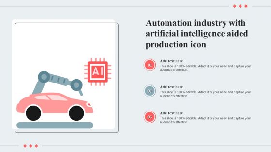 Automation Industry With Artificial Intelligence Aided Production Icon Portrait PDF