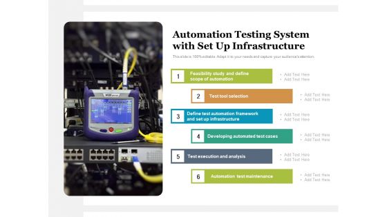 Automation Testing System With Set Up Infrastructure Ppt PowerPoint Presentation Gallery Shapes PDF