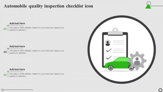Automobile Quality Inspection Checklist Icon Guidelines PDF