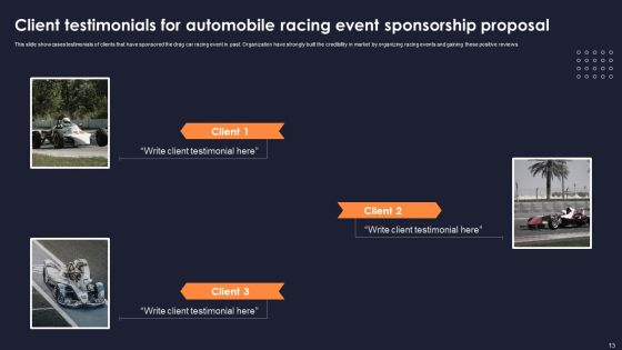 Automobile Racing Event Sponsorship Proposal Ppt PowerPoint Presentation Complete Deck With Slides