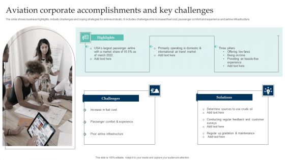 Aviation Corporate Accomplishments And Key Challenges Brochure PDF Aviation Corporate Accomplishments And Key Challenges Brochure PDF