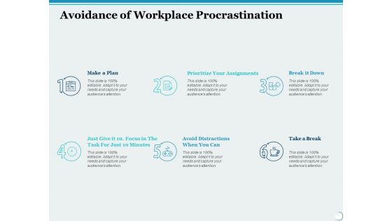 Avoidance Of Workplace Procrastination Ppt PowerPoint Presentation File Ideas