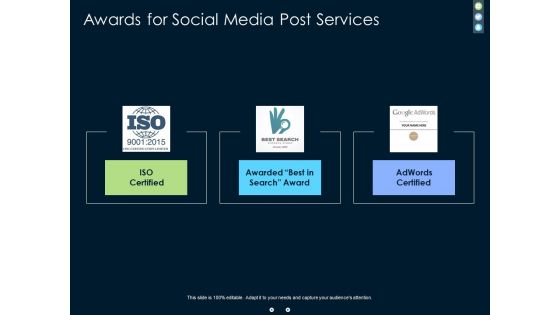 Awards For Social Media Post Services Ppt PowerPoint Presentation Infographic Template Graphic Images