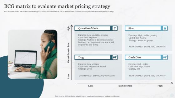 BCG Matrix To Evaluate Market Pricing Strategy Pricing Strategies For New Product In Market Background PDF BCG Matrix To Evaluate Market Pricing Strategy Pricing Strategies For New Product In Market Background PDF