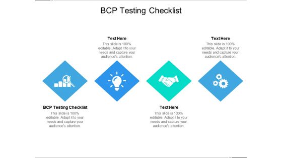 BCP Testing Checklist Ppt PowerPoint Presentation Ideas Infographics Cpb