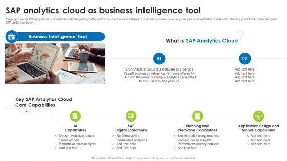 BI Technique For Data Informed Decisions Sap Analytics Cloud As Business Intelligence Tool Graphics PDF