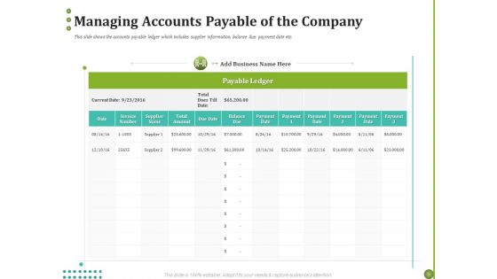 BPO Managing Enterprise Financial Transactions Managing Accounts Payable Of The Company Formats PDF