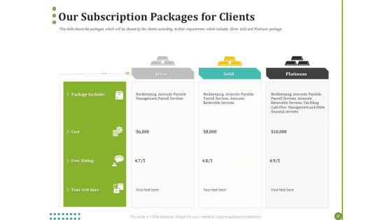 BPO Managing Enterprise Financial Transactions Our Subscription Packages For Clients Professional PDF