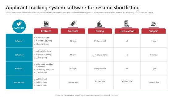 Background Verifying And Selecting Applicant Tracking System Software For Resume Portrait PDF
