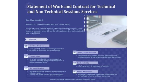 Balancing Skill Developmet Statement Of Work And Contract For Technical And Non Technical Sessions Services Brochure PDF