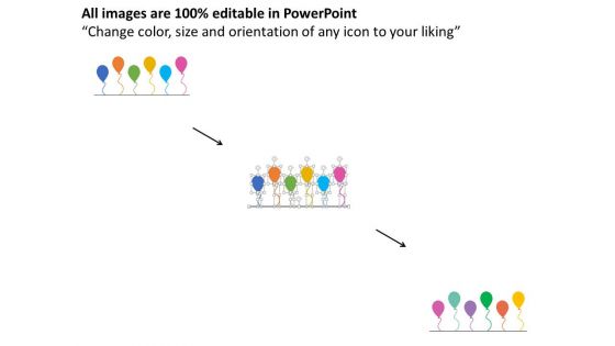 Balloons Year Based Timeline Diagram Powerpoint Template