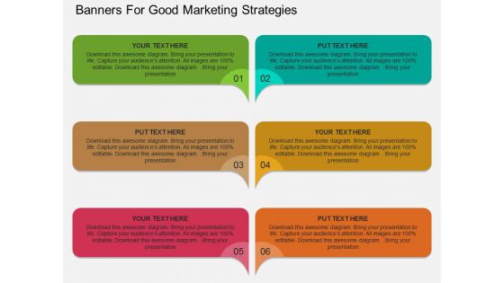 Banners For Good Marketing Strategies Powerpoint Template