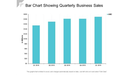 Bar Chart Showing Quarterly Business Sales Ppt PowerPoint Presentation Model Icon