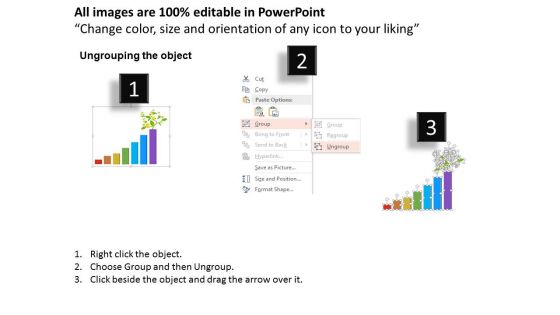 Bar Graph With Plant For Growth Powerpoint Template