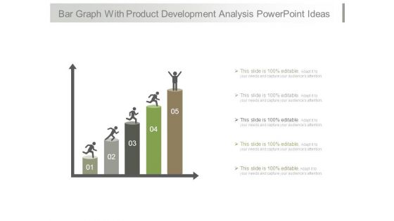 Bar Graph With Product Development Analysis Powerpoint Ideas