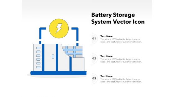 Battery Storage System Vector Icon Ppt PowerPoint Presentation File Vector PDF