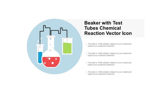Beaker With Test Tubes Chemical Reaction Vector Icon Ppt PowerPoint Presentation Model Clipart
