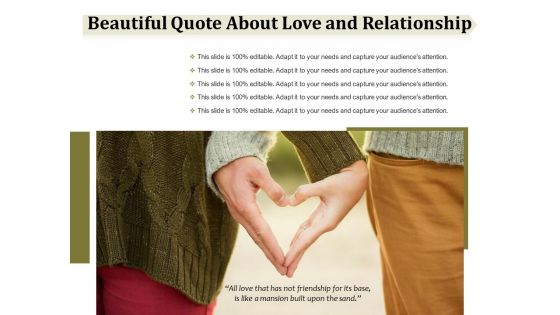 Beautiful Quote About Love And Relationship Ppt PowerPoint Presentation Infographic Template Backgrounds PDF