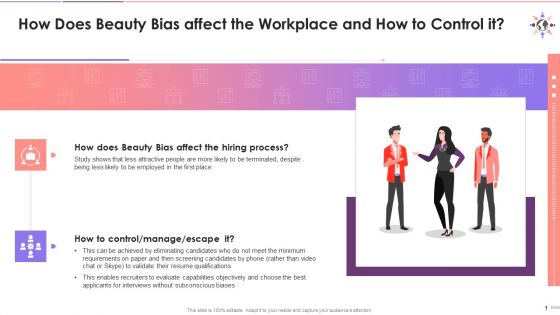 Beauty Bias Impact On Offices And Approaches To Manage IT Training Ppt