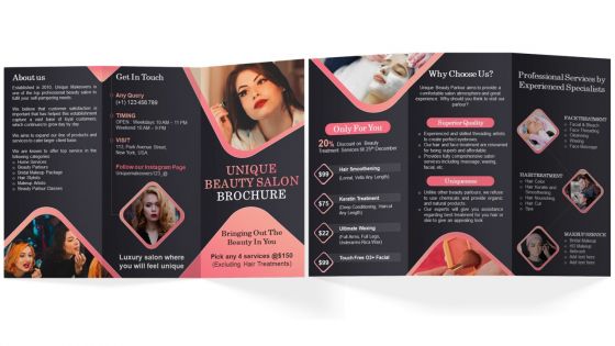 Beauty Salon Brochure Trifold Beauty Salon Brochure Trifold