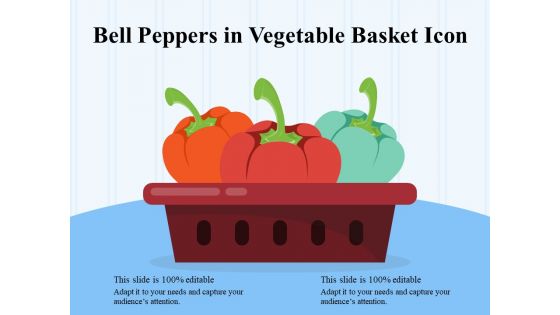 Bell Peppers In Vegetable Basket Icon Ppt PowerPoint Presentation Inspiration Format Ideas PDF