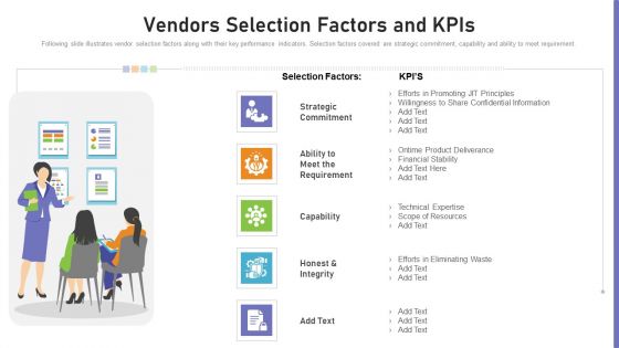 Benchmarking Supplier Operation Control Procedure Vendors Selection Factors And Kpis Demonstration PDF
