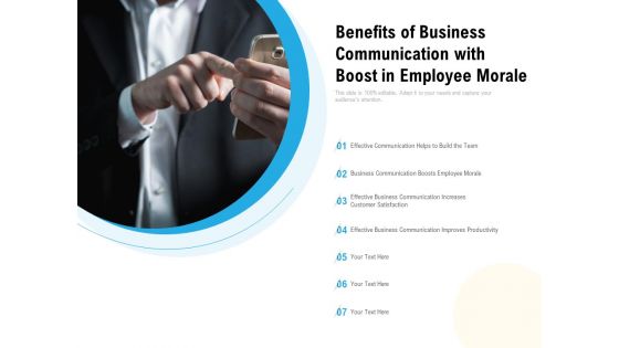 Benefits Of Business Communication With Boost In Employee Morale Ppt PowerPoint Presentation Infographic Template Layouts
