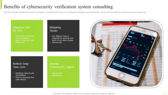Benefits Of Cybersecurity Verification System Consulting Infographics PDF