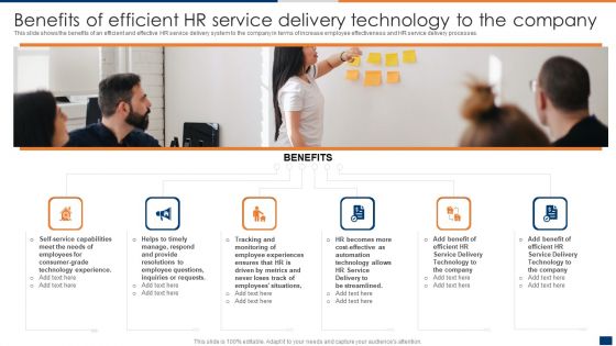 Benefits Of Efficient HR Service Delivery Technology To The Company Graphics PDF