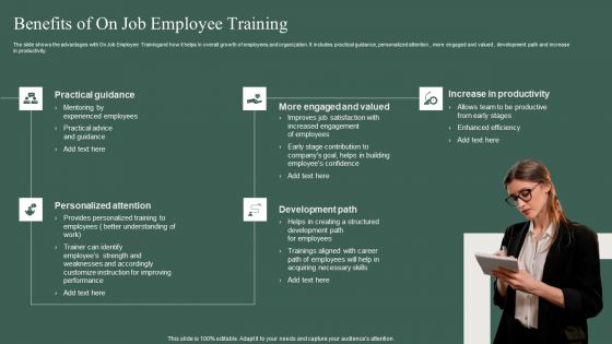 Benefits Of On Job Employee Training Ppt PowerPoint Presentation Portfolio Model PDF