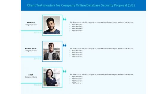 Best Data Security Software Client Testimonials For Company Online Database Security Guidelines PDF