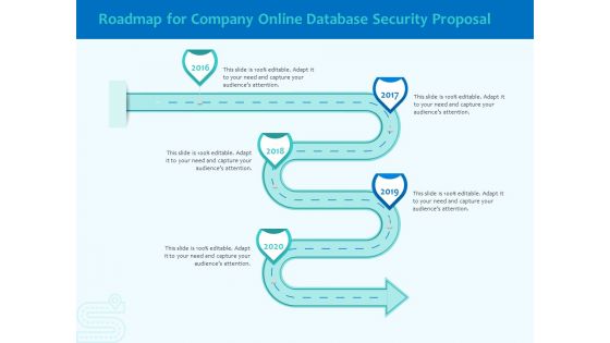 Best Data Security Software Roadmap For Company Online Database Security Proposal Graphics PDF
