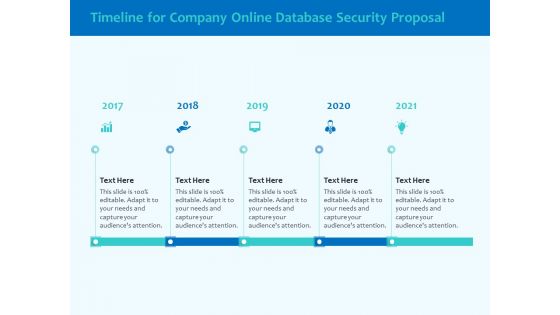 Best Data Security Software Timeline For Company Online Database Security Proposal Graphics PDF