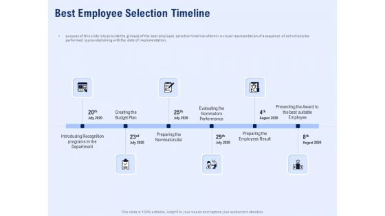 Best Employee Appreciation Workplace Best Employee Selection Timeline Ideas PDF