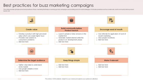 Best Practices For Buzz Marketing Campaigns Demonstration PDF