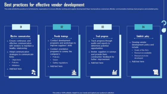 Best Practices For Effective Vendor Development Designs PDF